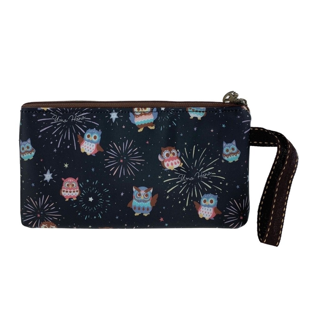 Waterproof Owl Long Coin Purse Wristlet Bag